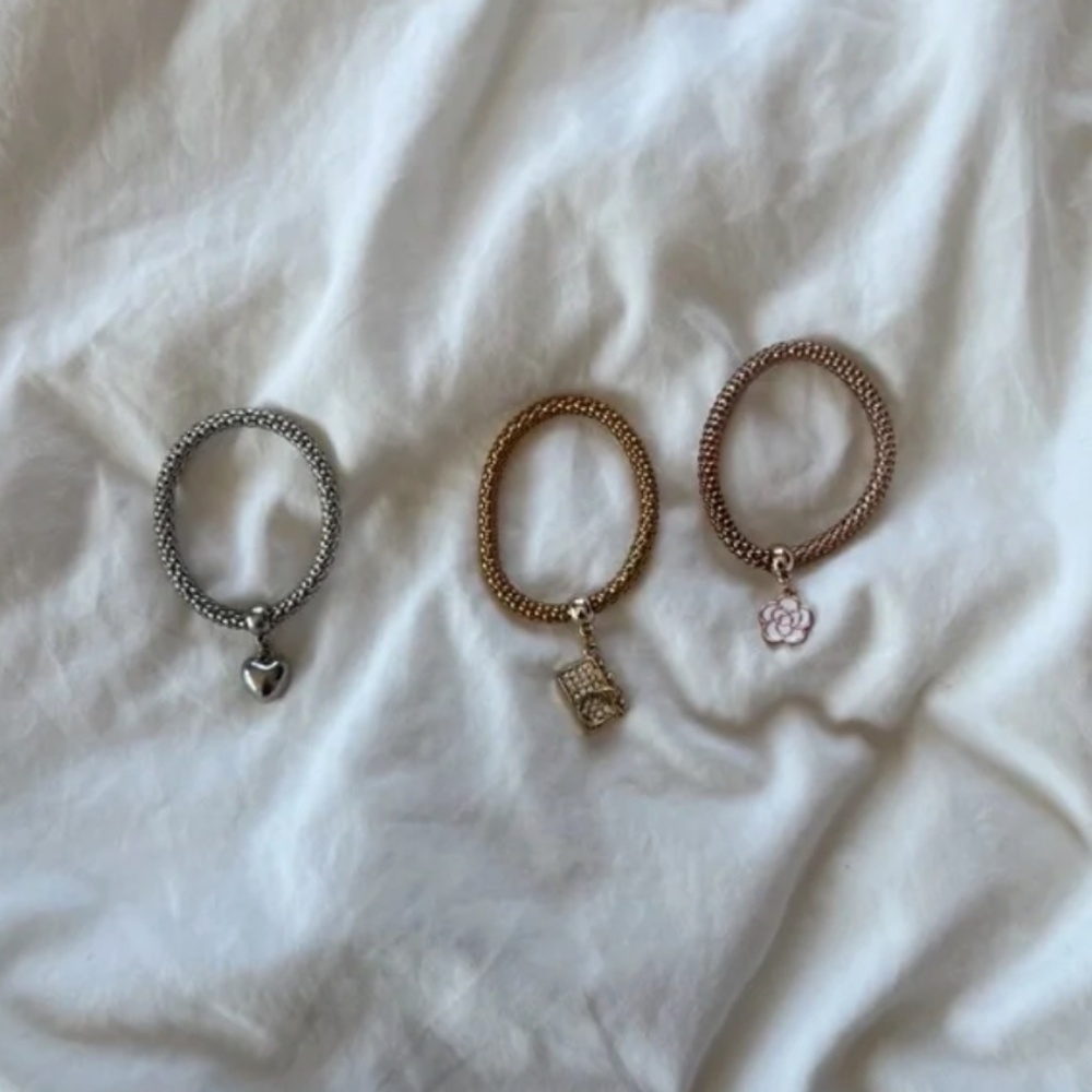 Gold Silver Bronze Bracelet Set